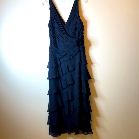 Navy Chiffon Dress 14 - Picture 2 of 9